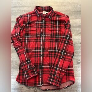 Faherty Red and Black Plaid Men's legend Sweatshirt